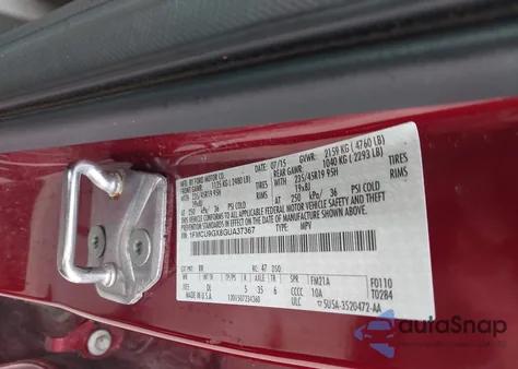 2016 Ford Escape Se из США, поврежденный, VIN 1FMCU9GX8GUA37367